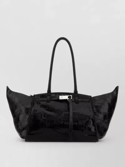 Benedetta Bruzziches Leather Mame Shoulder Bag Metal Hardware In Black