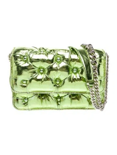 Pre-owned Benedetta Bruzziches Leather Shoulder Bag In Green