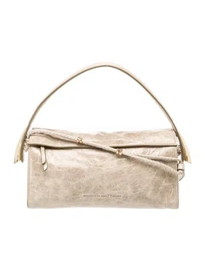 Pre-owned Benedetta Bruzziches Leather Top Handle Bag In Neutrals