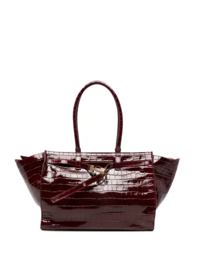 Benedetta Bruzziches Mame Everyday Croc-effect Shoulder Bag In Red