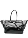 Benedetta Bruzziches Mame La Petite Crinkled Leather Shoulder Bag In Black
