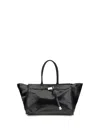 Benedetta Bruzziches Glossy Finish Shoulder Bag With Front Strap In Black