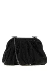 Benedetta Bruzziches Embellished Fabric Small Venus Clutch In Black