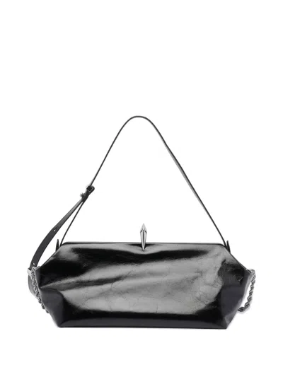 Benedetta Bruzziches Medium Leather Shoulder Bag In Black