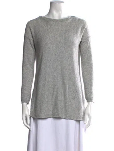 Pre-owned Benedetta Bruzziches Merino Wool Bateau Neckline Sweater In Grey