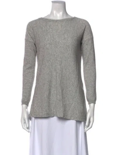 Pre-owned Benedetta Bruzziches Merino Wool Scoop Neck Sweater In Grey
