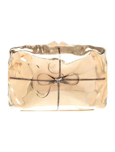 Pre-owned Benedetta Bruzziches Metal Clutch In Gold