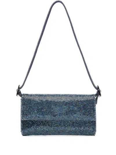 Benedetta Bruzziches Navy Blue Rhinestone-embellished Denim Handbag For Women