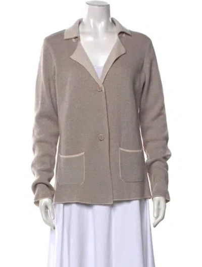 Pre-owned Benedetta Bruzziches Open Front Sweater In Neutrals
