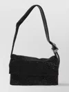 Benedetta Bruzziches Petite Crystal Mesh Silk Shoulder Bag In Black