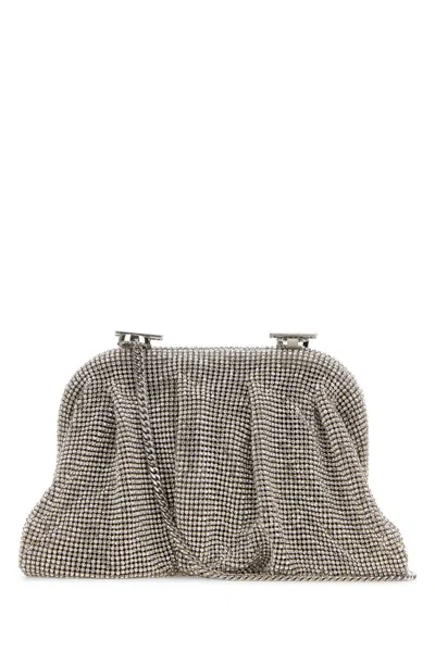 Benedetta Bruzziches Petite Fabric Clutch In Silver