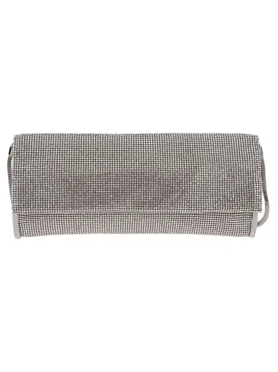 Benedetta Bruzziches Pink And Purple Rhinestone Mesh Clutch Bag