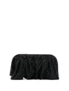 Benedetta Bruzziches Venus La Grande Ruched Crystal Mesh Clutch Bag In Black