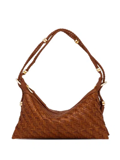Benedetta Bruzziches Pondy Woven Shoulder Bag In Brown