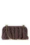 Benedetta Bruzziches Embellished Fabric Large Venus Clutch In Purple