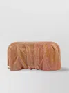 Benedetta Bruzziches Rectangular Rhinestone Ruched Clutch Bag