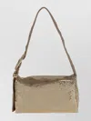 Benedetta Bruzziches Rectangular Soft Shoulder Bag Strap Detail In Gold