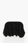 Benedetta Bruzziches Rhinestone And Satin Venus La Petite James Bond Pochette In Black