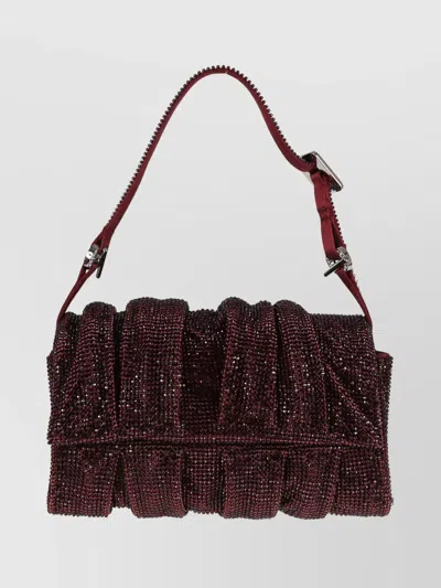 Benedetta Bruzziches Rhinestone Flap Shoulder Bag Chain Strap