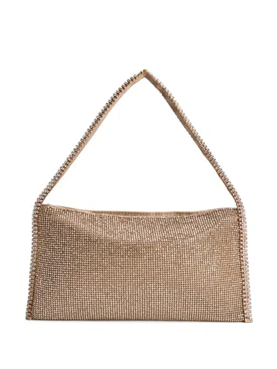 Benedetta Bruzziches Rhinestone Shoulder Bag In Gold