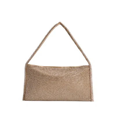 Benedetta Bruzziches Rhinestone Shoulder Bag In Gold