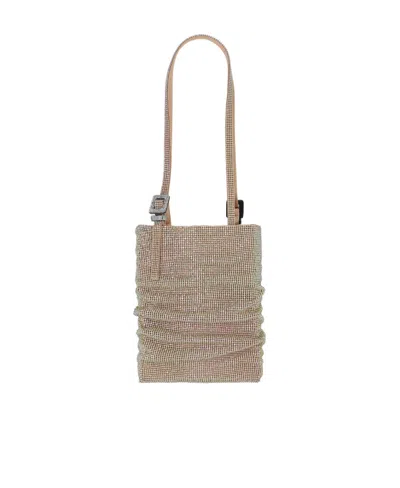Benedetta Bruzziches Rhinestone-silk Shoulder Bag In Nude