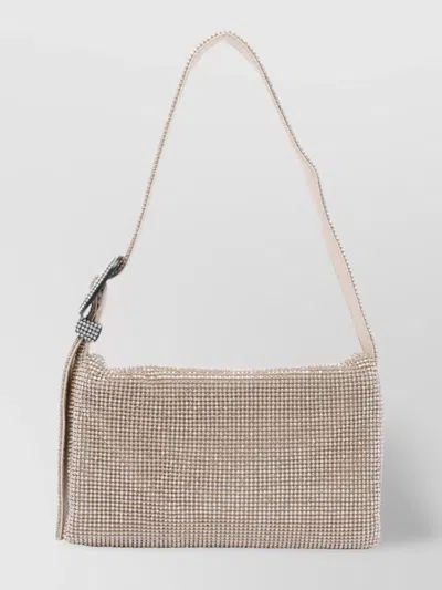 Benedetta Bruzziches Rhinestone Square Buckle Shoulder Bag