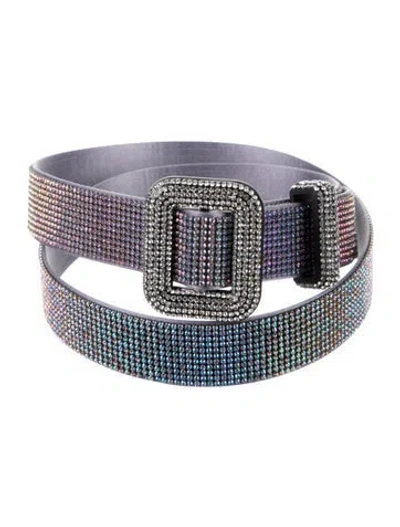 Pre-owned Benedetta Bruzziches Satin Crystal Embellishments Waist Belt In Purple