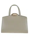 Benedetta Bruzziches Structured Top Handle Clutch Bag In Grey