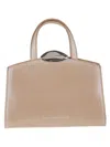Benedetta Bruzziches Structured Smooth Top Handle Metallic In Neutrals