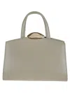 Benedetta Bruzziches Structured Top Handle Clutch Bag In Mineral Gray