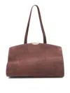 Benedetta Bruzziches Bordeaux Suede Shoulder Bag With Metallic Clasp In Brown