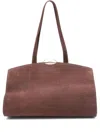 Benedetta Bruzziches Bordeaux Suede Shoulder Bag With Metallic Clasp In Brown