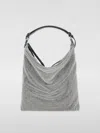 Benedetta Bruzziches Slouchy Draped Shoulder Bag With Rhinestone Embellishment In Silver
