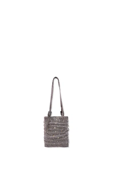 Benedetta Bruzziches Lollo Rhinestone-embellished Shoulder Bag In Silver