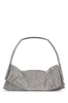 Benedetta Bruzziches Chainmail Gathered Clutch Metallic Silver Handle In Silver