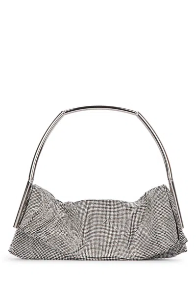 Benedetta Bruzziches Chainmail Gathered Clutch Metallic Silver Handle