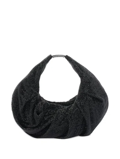 Benedetta Bruzziches Small Crystal-embellished Tote Bag In Black