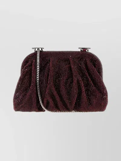 BENEDETTA BRUZZICHES SMALL GATHERED VENUS CLUTCH WITH CHAIN STRAP