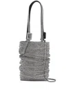 Benedetta Bruzziches Handcrafted Rhinestone Buckle Shoulder Bag In Silver