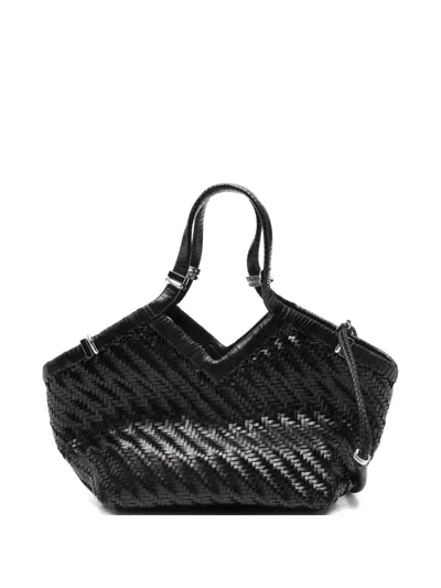 Benedetta Bruzziches Small Usha Leather Tote Bag In Black