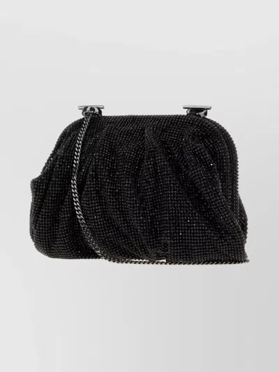 Benedetta Bruzziches Small Venus Clutch With Beaded Chain Strap