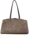 Benedetta Bruzziches Structured Calfskin Handbag With Metallic Clasp In Gray