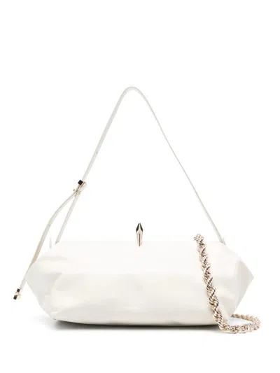 Benedetta Bruzziches Structured Handbag With Detachable Shoulder Strap In White