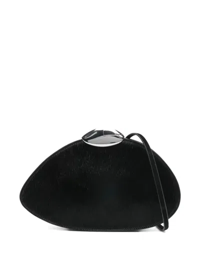 Benedetta Bruzziches Structured Handbag With Top Handle And Detachable Shoulder Strap In Black