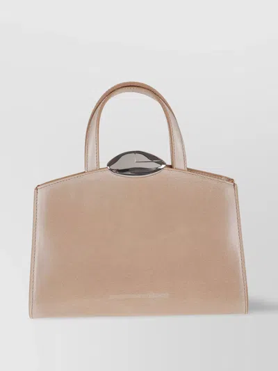 BENEDETTA BRUZZICHES STRUCTURED SMOOTH TOP HANDLE METALLIC