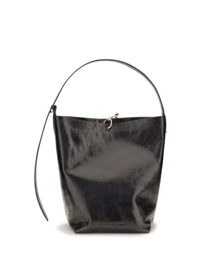 Benedetta Bruzziches Suede Bucket Bag In Black
