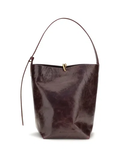 Benedetta Bruzziches Suede Bucket Bag In Brown
