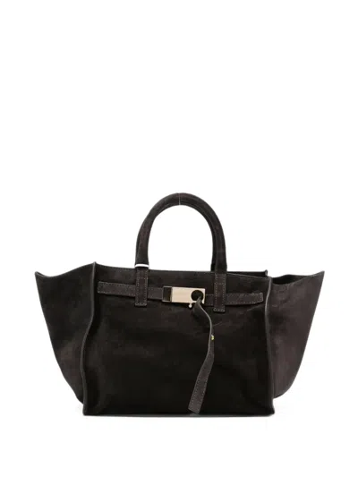 Benedetta Bruzziches Suede Buckle-fastening Tote Bag In Brown