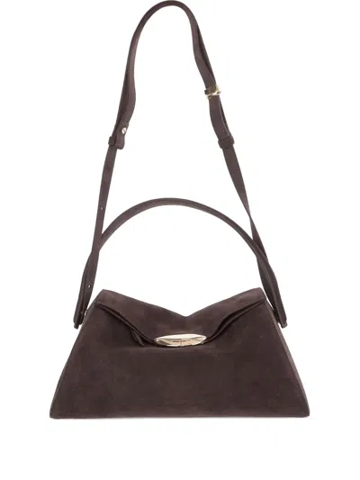 Benedetta Bruzziches Suede Shoulder Bag In Brown